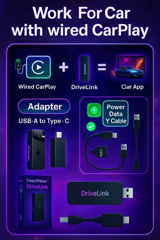 Adaptateur Carlinkit – CozyVision™ (CarPlay & Android Auto)