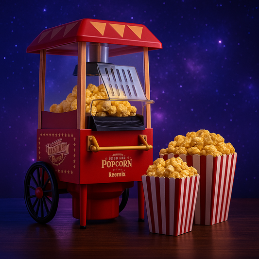 Machine à Pop-Corn Vintage 1200W – Style Rétro, Air Chaud, Sans Matières Grasses 🍿