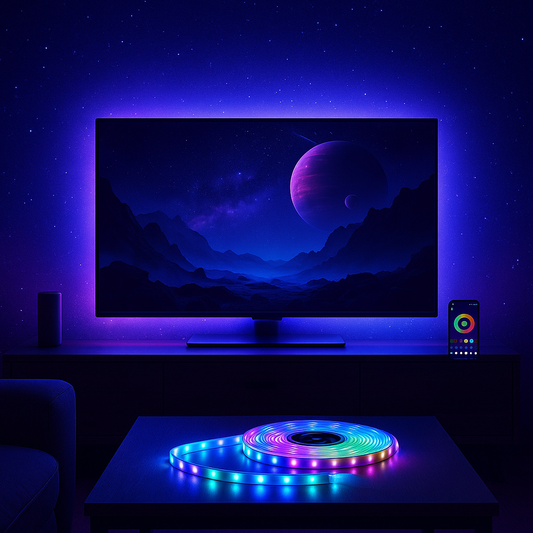 Bande lumineuse LED RVB Flexible & Autocollante – Contrôle par Télécommande & Application –