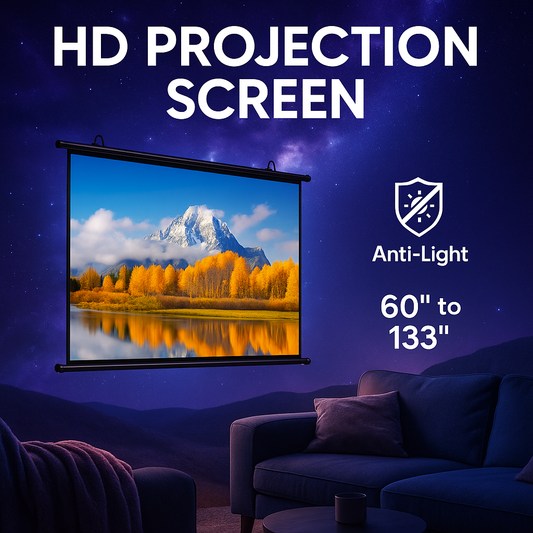 📽️ Écran de Projection HD Anti-Lumière 16:9 – Home Cinéma Ultra Clair (60" à 133")