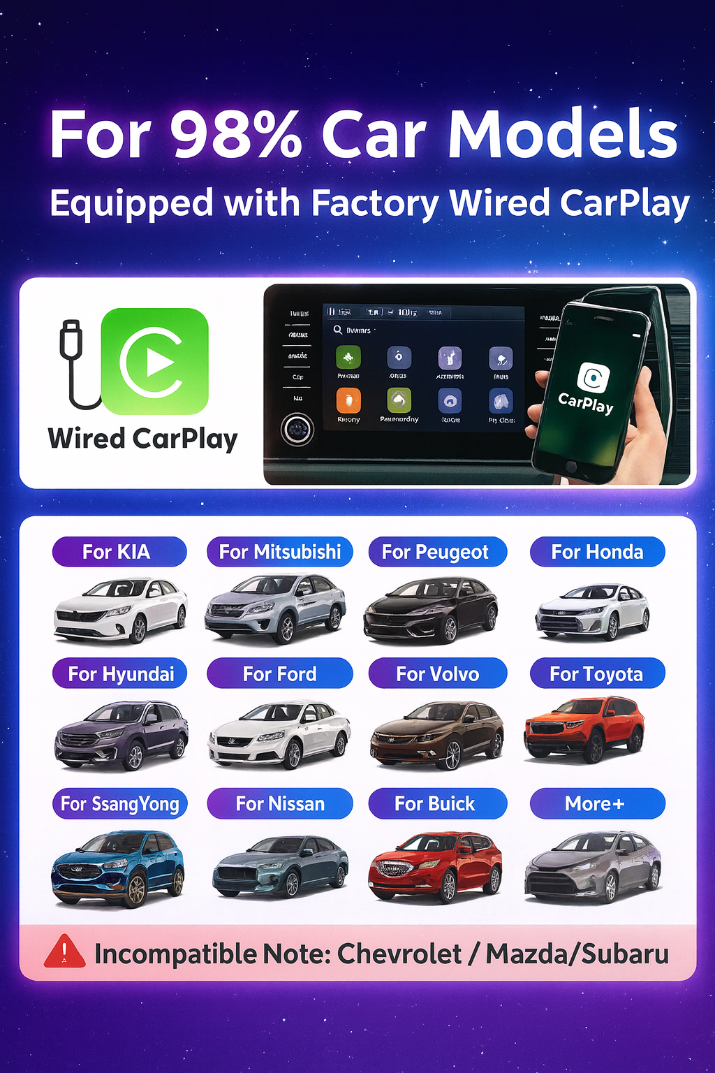 Adaptateur Carlinkit – CozyVision™ (CarPlay & Android Auto)