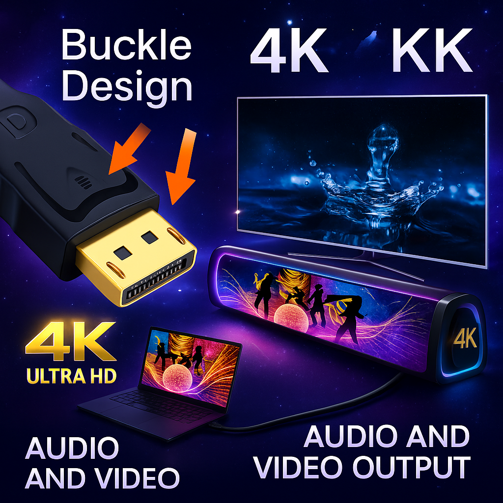 Adaptateur CozyVision™ DisplayPort vers HDMI 4K – Ultra HD, Audio & Vidéo pour PC/TV
