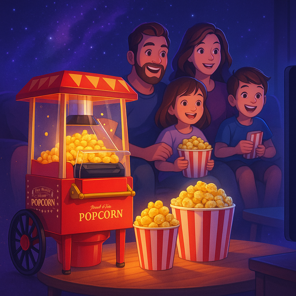 Machine à Pop-Corn Vintage 1200W – Style Rétro, Air Chaud, Sans Matières Grasses 🍿